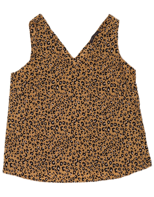 Marks & Spencer Γυναικεία Crop Μπλούζα Τοπ UK 16 Large Beige Print Animal