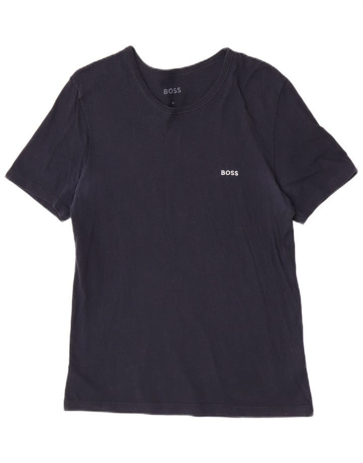 Ανδρικό T-Shirt Hugo Boss Top από μεσαίο μπλε ναυτικό βαμβακερό
