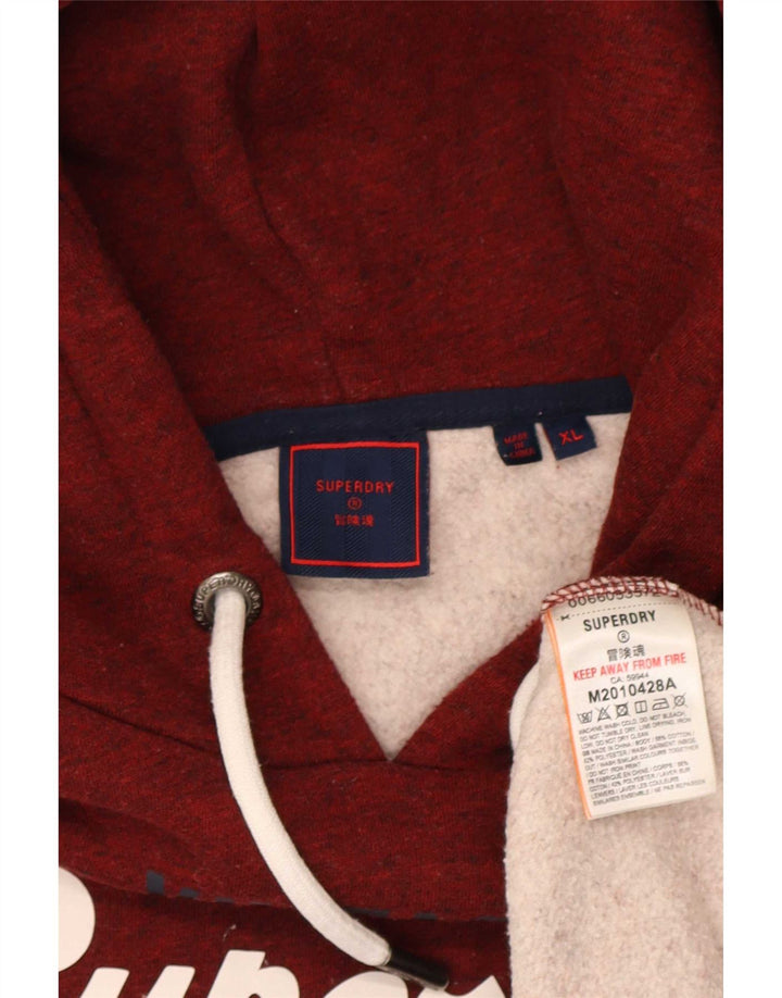 Superdry Ανδρικό γραφικό κουκούλα Jumper XL Maroon Polyester