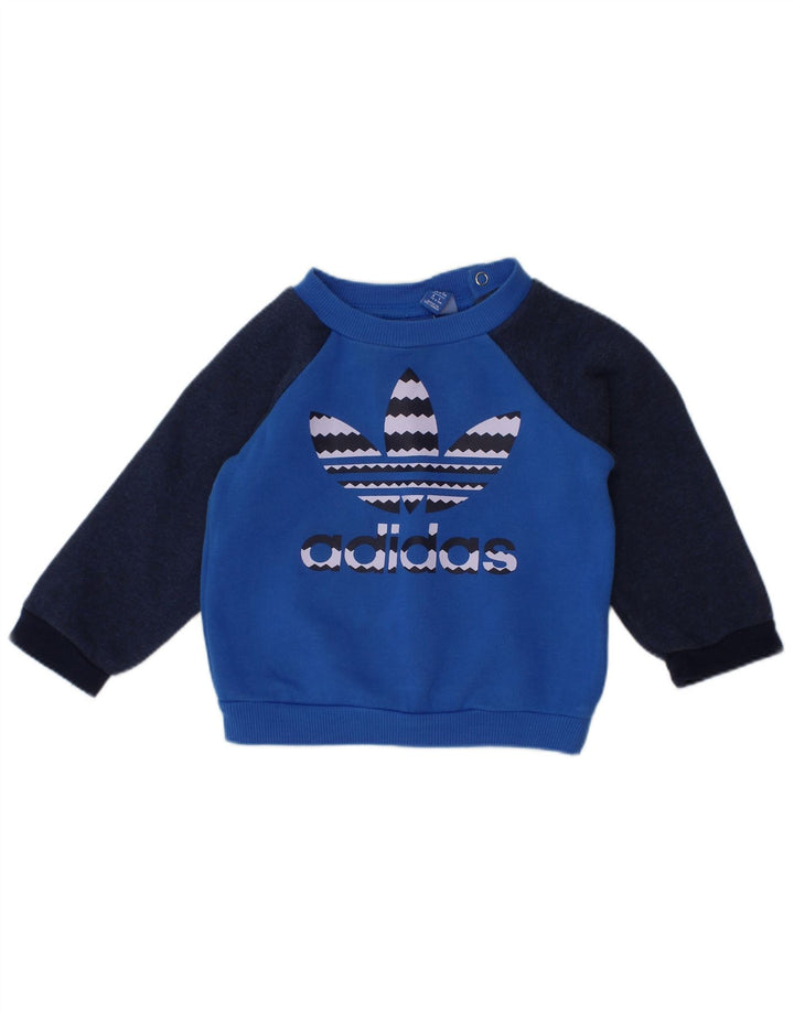 Γραφικό φούτερ ADIDAS Baby Boys Jumper 6-9 μηνών Μπλε χρώμα