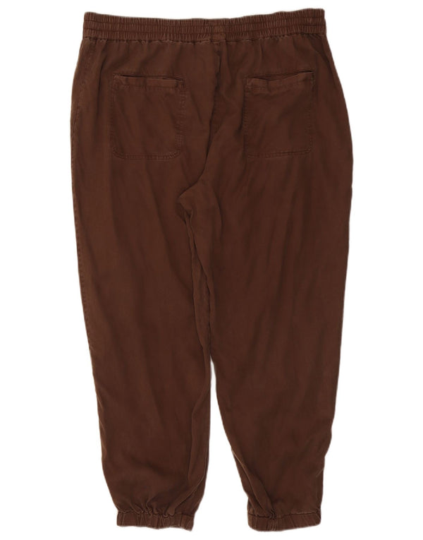 Fat Face Γυναικεία Joggers Cropped Παντελόνι UK 16 Large W38 L25 Brown Lycra