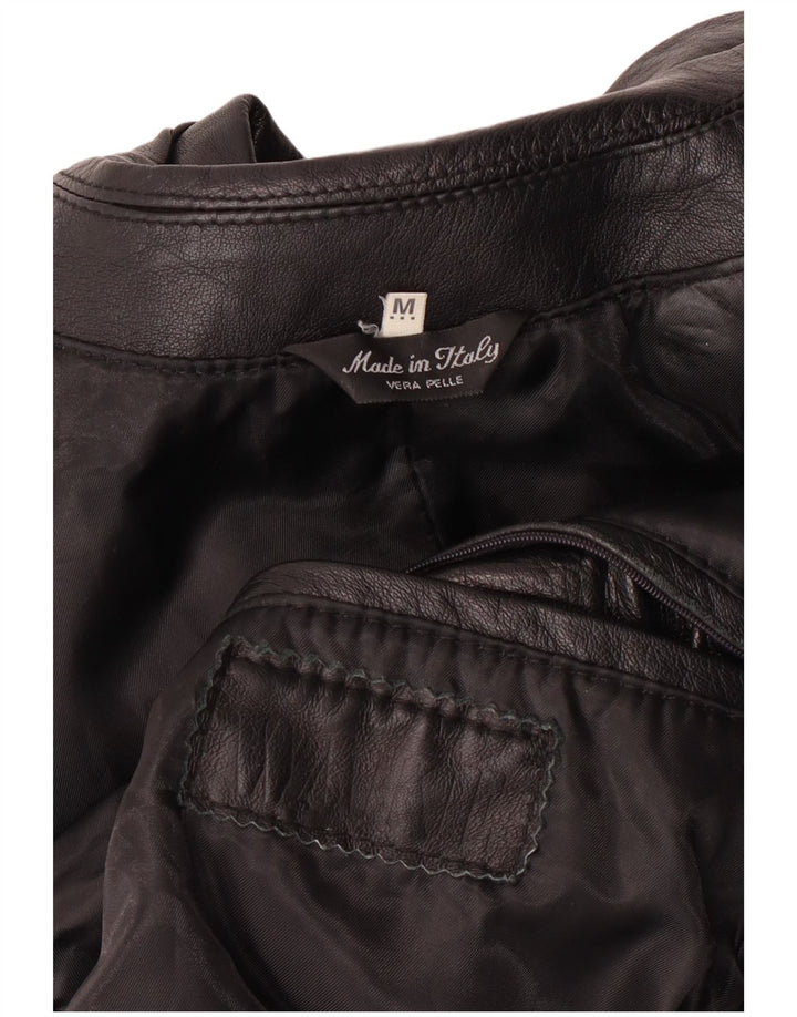 Vintage Ανδρικό Δερμάτινο Μπουφάν UK 38 Medium Black Leather Classic