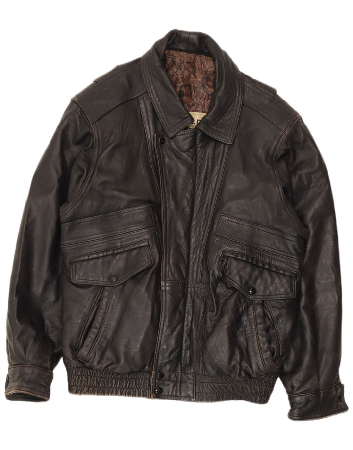 Vintage Ανδρικό Δερμάτινο Μπουφάν UK 36 Small Brown Δερμάτινο