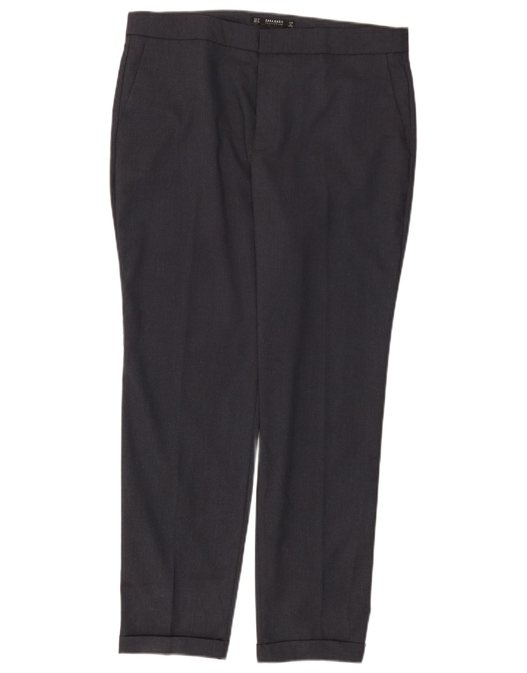 Zara Γυναικείο Slim παντελόνι Chino EU 40 Medium W30 L27 Navy Blue Polyester
