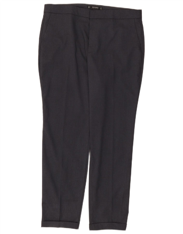 Zara Γυναικείο Slim παντελόνι Chino EU 40 Medium W30 L27 Navy Blue Polyester