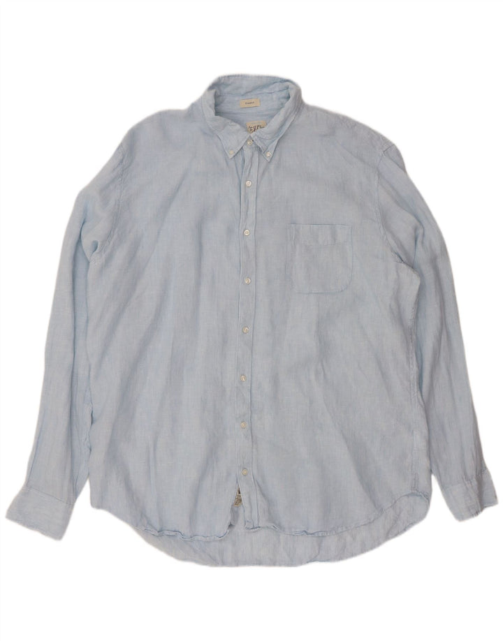 J. CREW Ανδρικό ψηλό πουκάμισο Classic Fit 2XL Μπλε Λινό