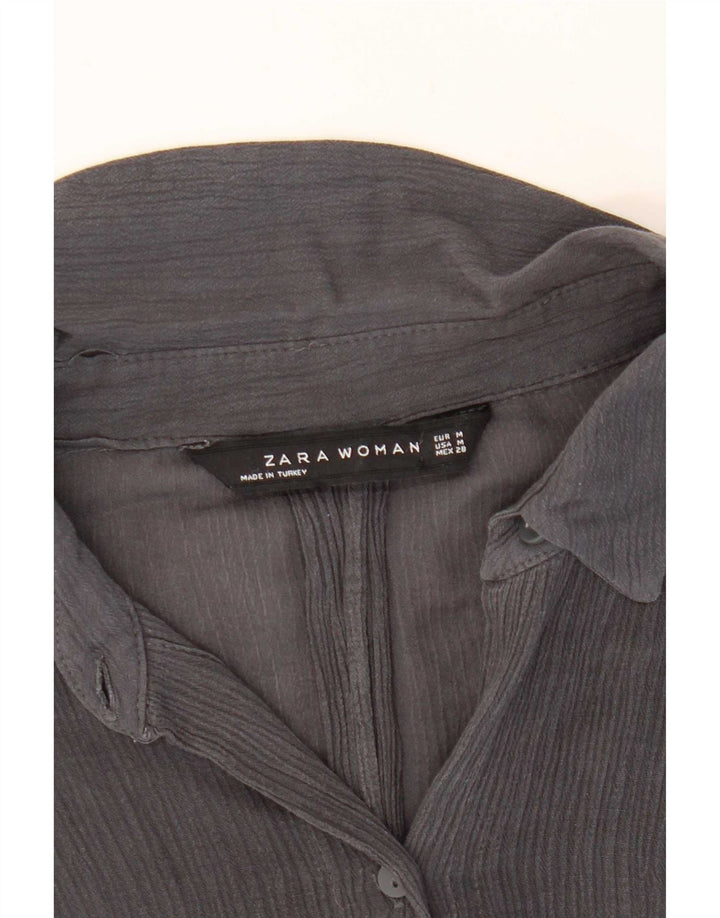 Zara Γυναικείο πουκάμισο 3/4 Μπλούζα UK 14 Medium Grey