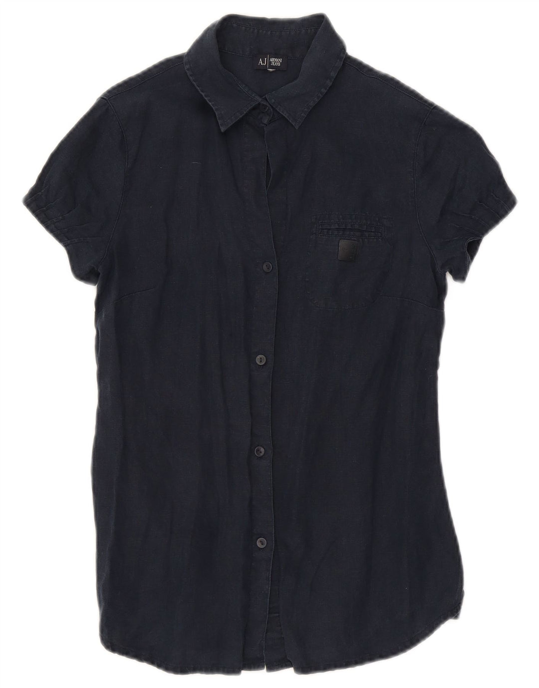 Armani γυναικείο κοντομάνικο πουκάμισο UK 10 Small Navy Blue