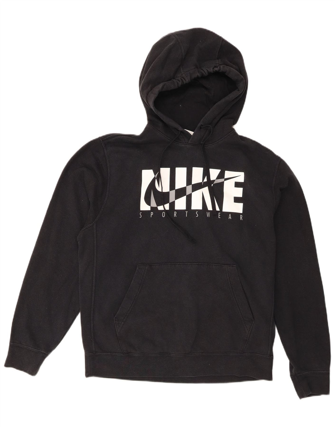 Ανδρικό γραφικό κουκούλα Nike, μεσαίο μαύρο βαμβακερό