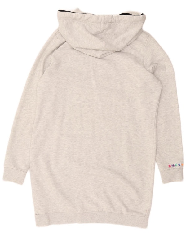 Γυναικείο μακρυμάνικο φόρεμα κουκούλα SUPERDRY UK 14 μεγάλο γκρι πολυεστέρα