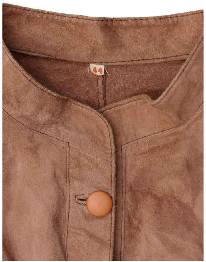 VINTAGE Γυναικείο Suede Μπλούζα EU 44 XL Καφέ