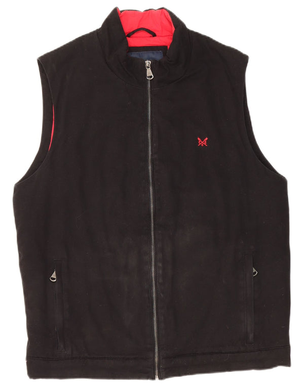 Crew Clothing Ανδρικά Gilet UK 38 Medium Black Cotton