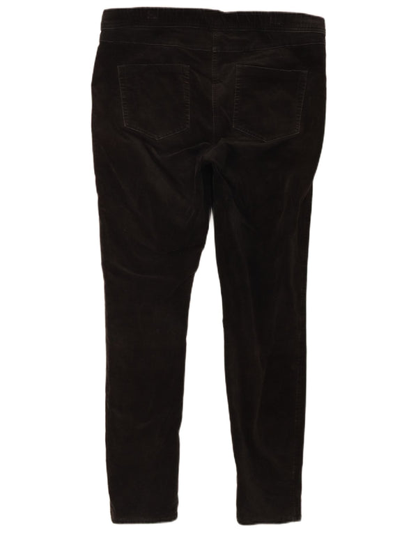 Λευκό Γυναικείο Velvet Skinny Casual Παντελόνι UK 16 Large W36 L29 Μαύρο