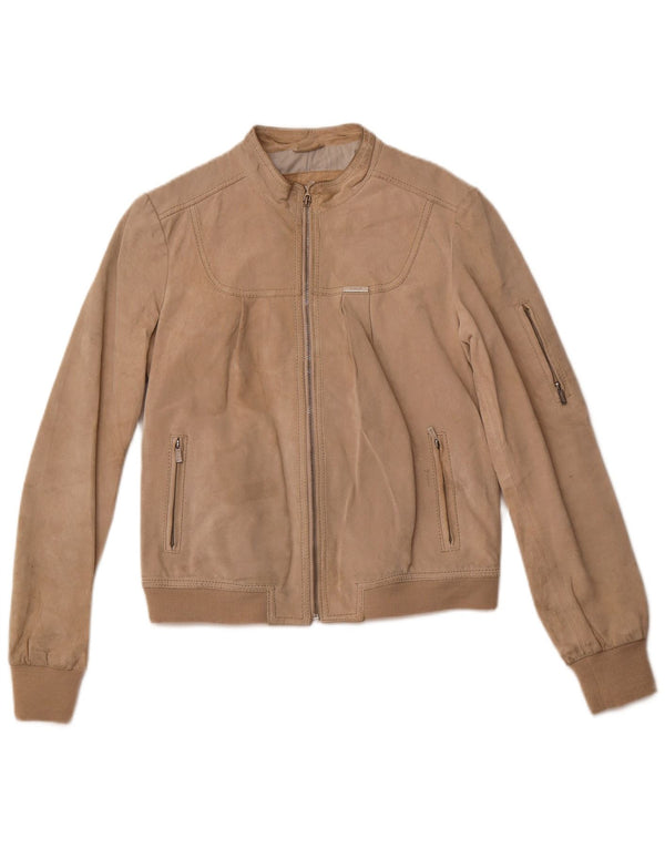GAUDI Γυναικείο Suede Bomber Jacket IT 46 Large Beige Leather