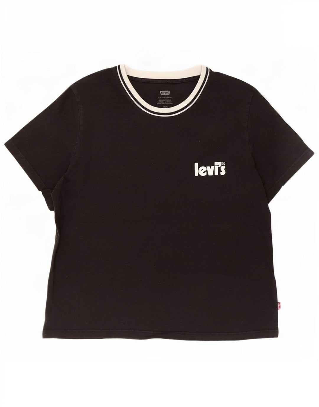 Γυναικείο T-Shirt Levi's Top UK 10 Small μαύρο βαμβακερό
