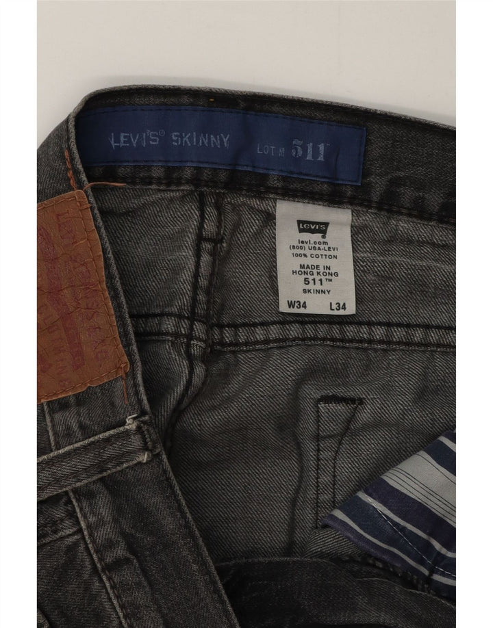 Ανδρικό Levi's 511 Skinny Jeans W34 L34 Γκρι βαμβακερό