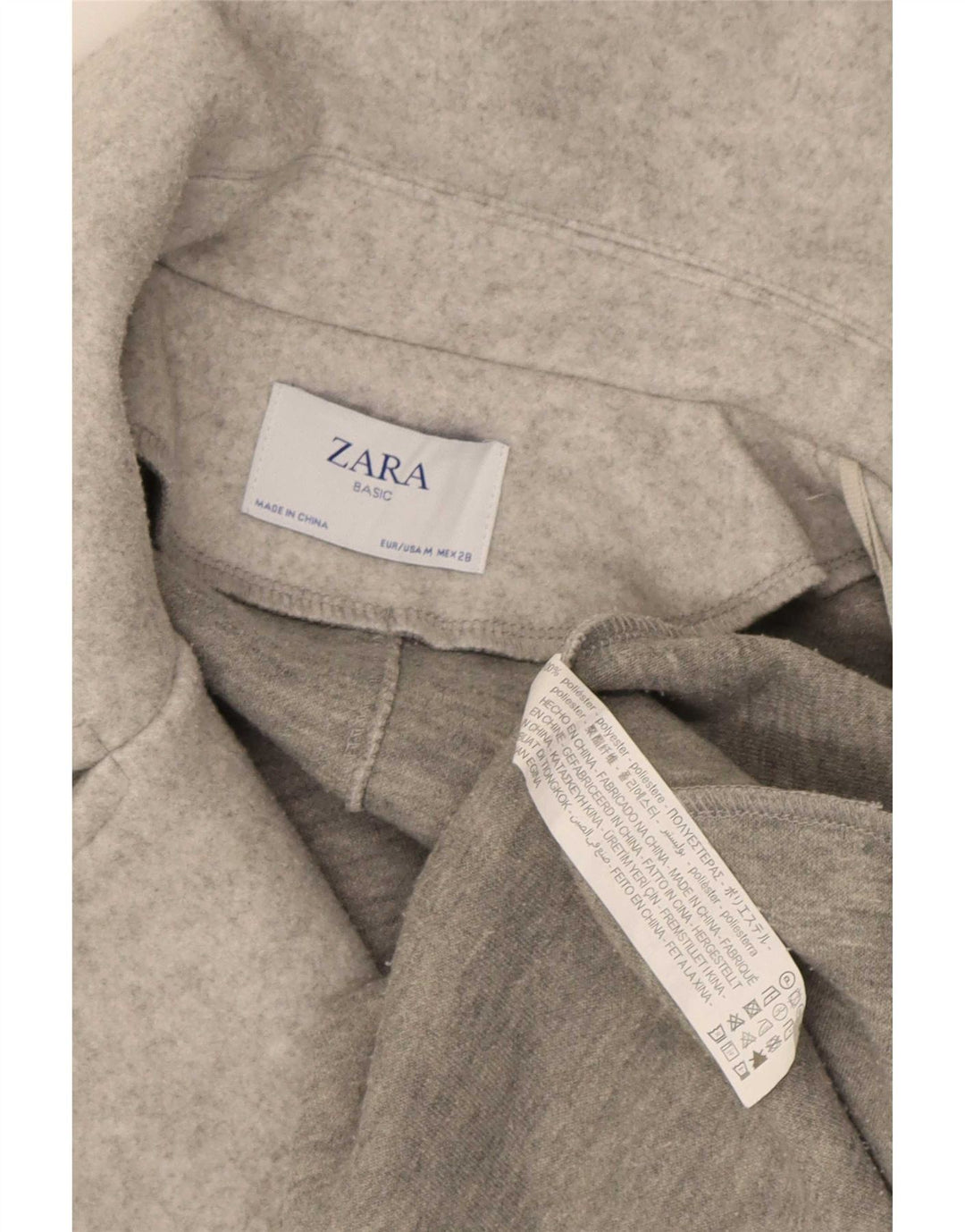 Zara Γυναικείο πουλόβερ με ζακέτα μεγάλου μεγέθους UK 14 Medium Grey Polyester