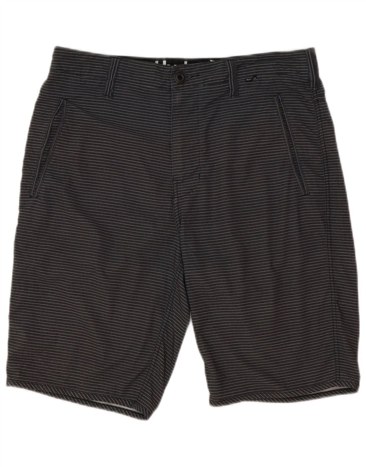 Ανδρικό σορτς Chino Hurley W31 με μεσαίο γκρι ριγέ πολυεστέρα