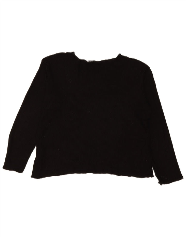 Zara Γυναικείο τοπ μακρυμάνικο UK 10 Small Black Viscose