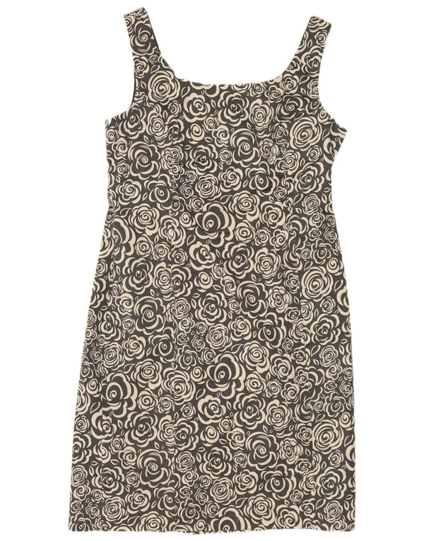 Γυναικείο αμάνικο φόρεμα LAURA ASHLEY UK 18 XL μαύρο φλοράλ βαμβακερό