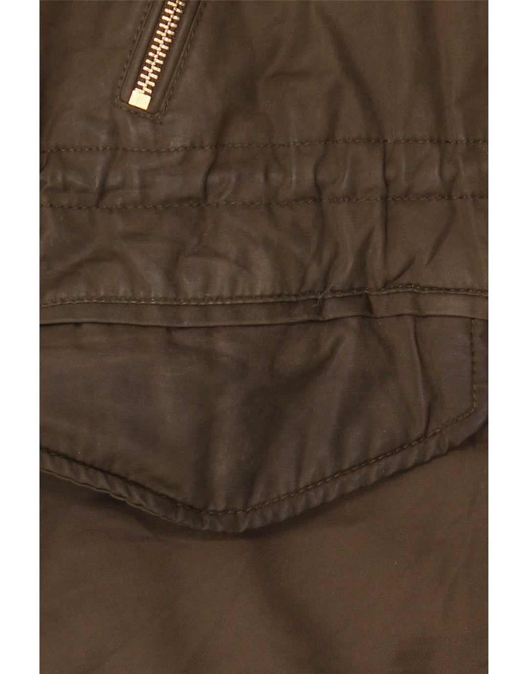 Zara Γυναικείο μπουφάν Sherpa Parka με κουκούλα UK 14 Medium Khaki