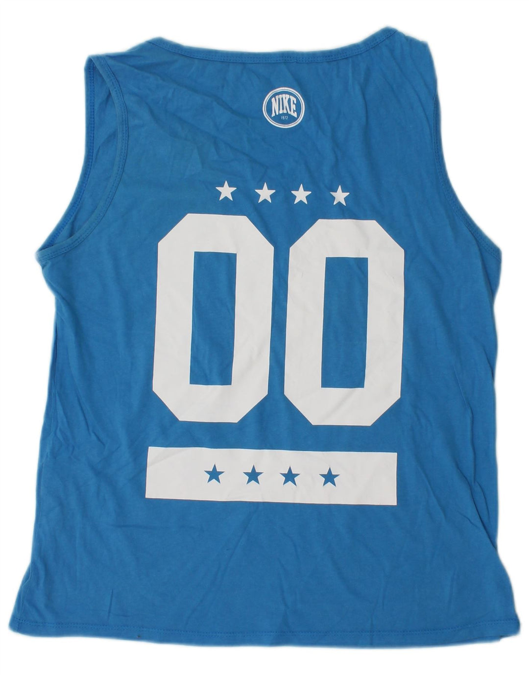 Γυναικείο γραφικό γιλέκο NIKE τοπ UK 14 μεσαίο μπλε βαμβακερό