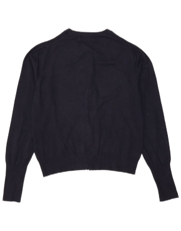 Marks & Spencer Γυναικείο πουλόβερ Crop Cardigan UK 10 Small Navy Blue Viscose