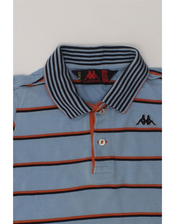 KAPPA Boys Polo Shirt 5-6 Years Small  Blue Striped Cotton | Vintage Kappa | Thrift | Second-Hand Kappa | Used Clothing | Messina Hembry 