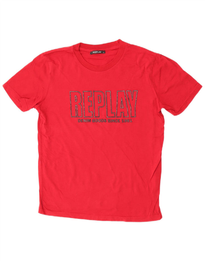 Ανδρικό γραφικό T-Shirt Replay Top Μικρό κόκκινο βαμβακερό