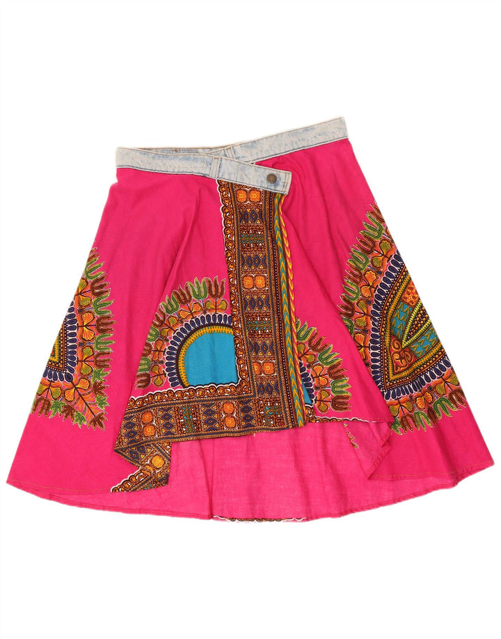 Γυναικεία φούστα Levi's Asymmetric Wrap W32 Μεγάλη ροζ γεωμετρική βαμβακερή φούστα