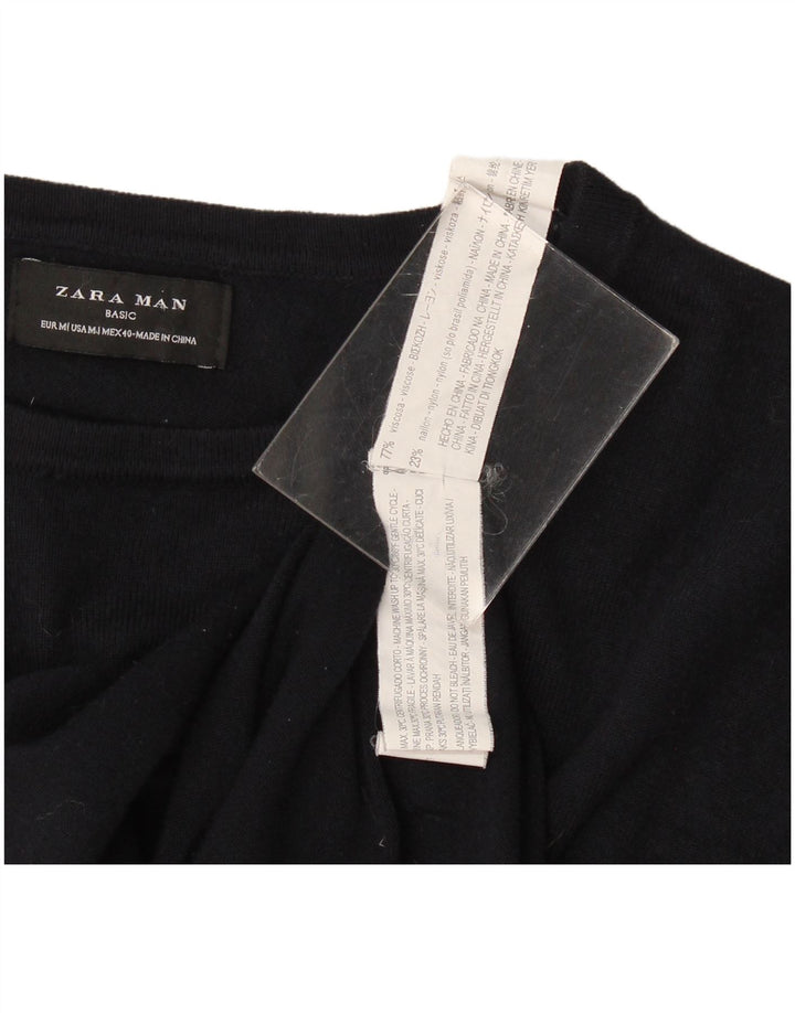 Ανδρικό πουλόβερ Zara Boat Neck Jumper Medium Navy Blue Viscose