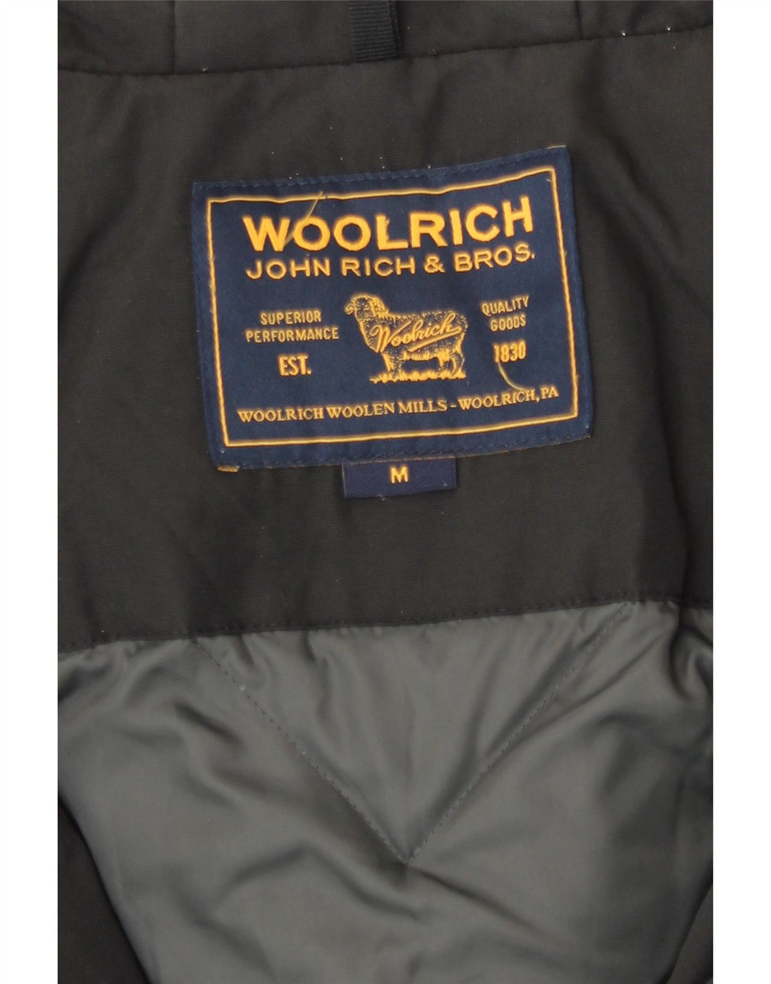 Woolrich Γυναικείο παλτό με κουκούλα με επένδυση UK 14 μεσαίο μαύρο βαμβακερό