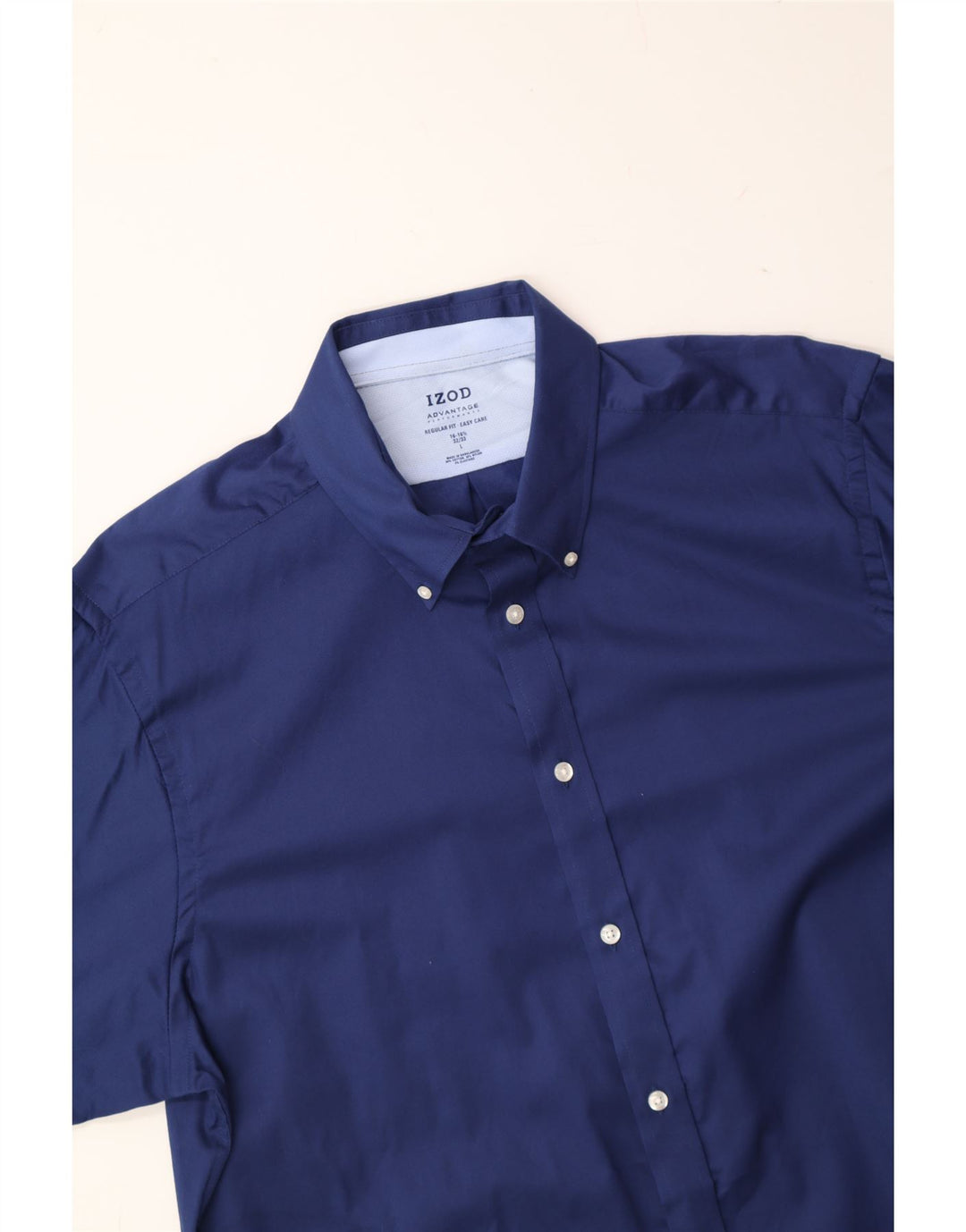 IZOD Mens Regular Fit Shirt Size 16 1/2 Large Blue Cotton Vintage Izod and Second-Hand Izod from Messina Hembry 