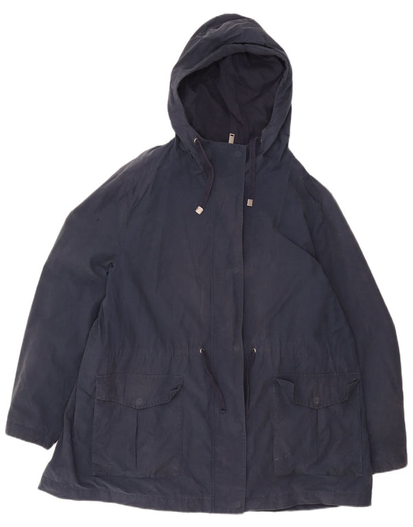 Marks & Spencer γυναικείο μπουφάν Parka με κουκούλα UK 24 4XL Navy Blue Cotton