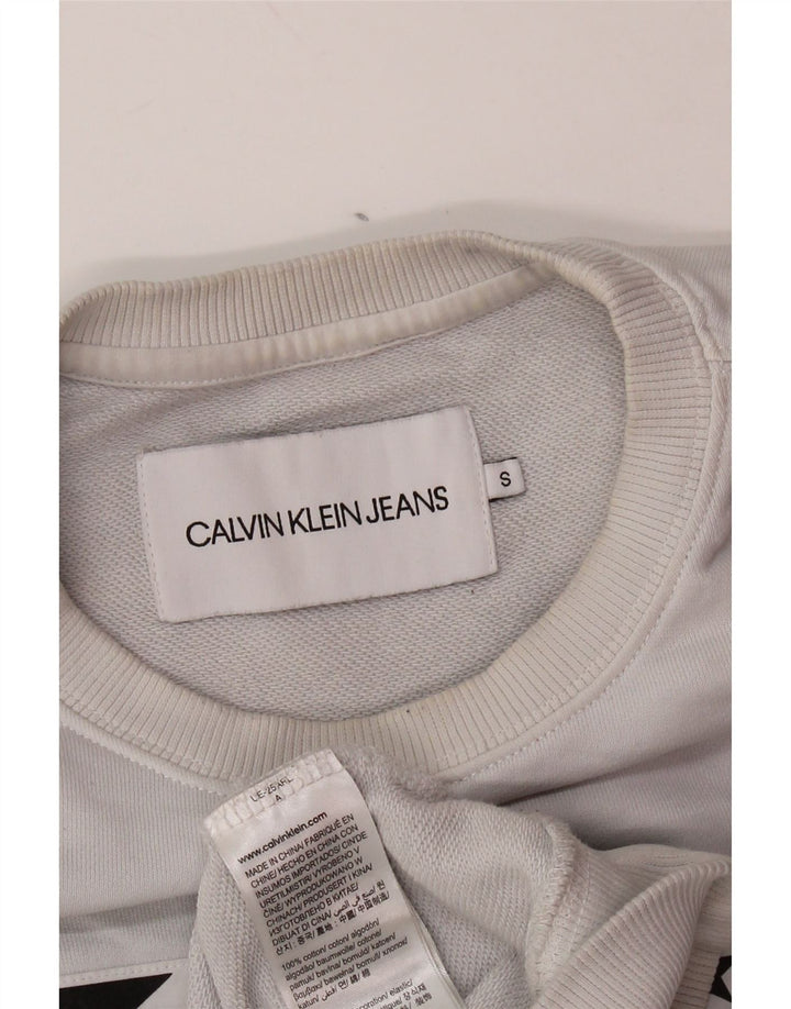 CALVIN KLEIN JEANS Ανδρικό γραφικό φούτερ πουκάμισο μικρό γκρι βαμβακερό
