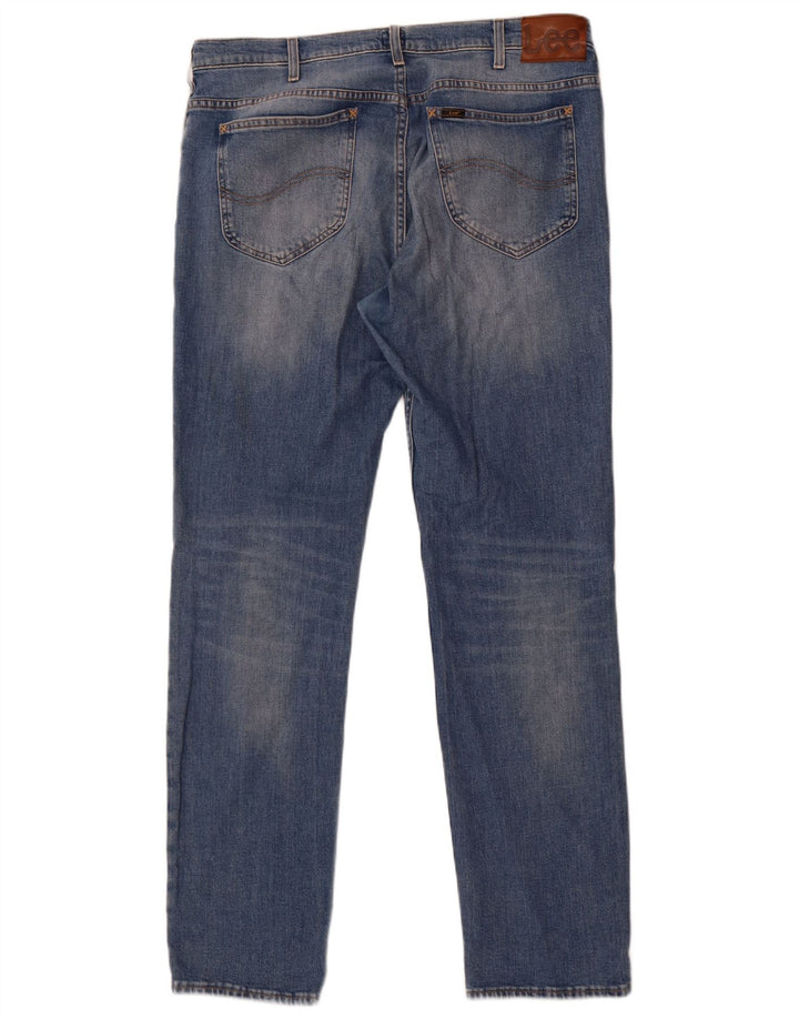 Lee Mens Rider Straight Jeans W36 L32 Blue Cotton