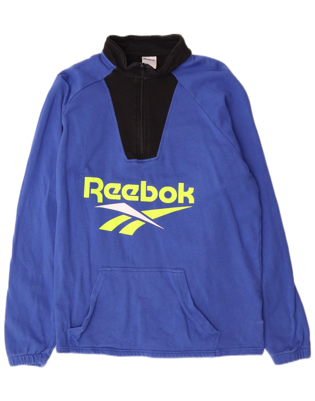 Ανδρικό φούτερ Reebok Graphic 1/4 με φερμουάρ, μεσαίο μπλε βαμβακερό