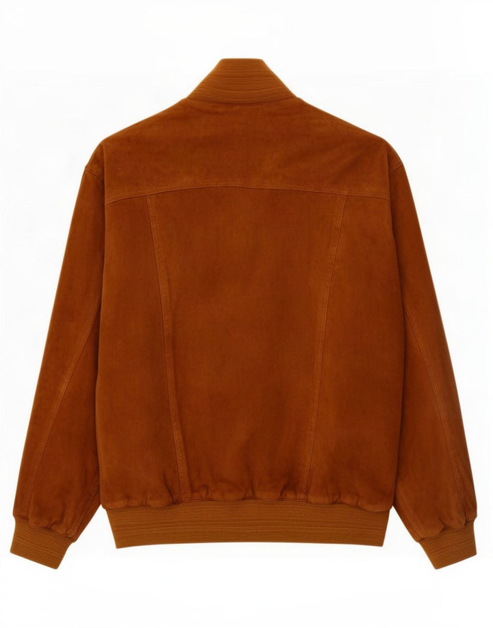 Vintage Ανδρικό Suede Bomber Jacket IT 50 Large Brown