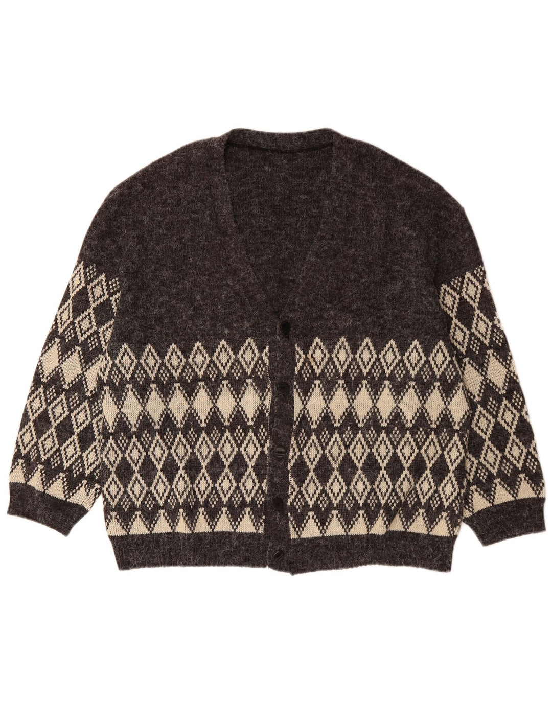 Ανδρικό πουλόβερ VINTAGE Ζακέτα XL Γκρι Argyle/Diamond