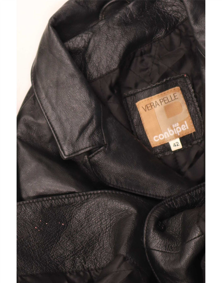 Conbipel Γυναικείο Δερμάτινο Παλτό IT 42 Medium Black Classic