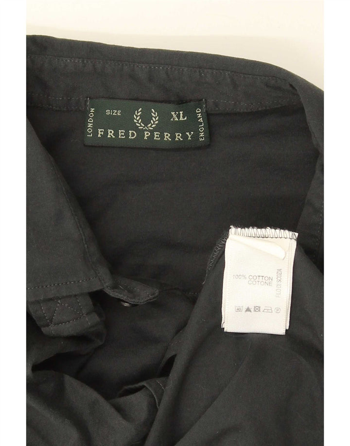 Fred Perry Ανδρικό κοντομάνικο πουκάμισο XL Γκρι βαμβακερό