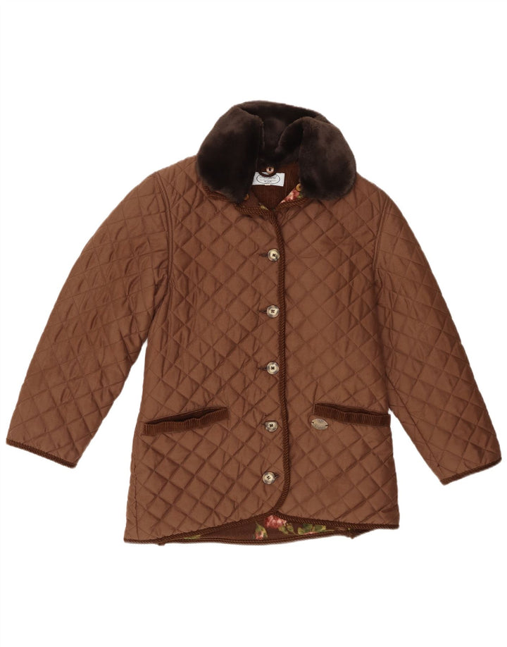 Vintage Γυναικείο Καπιτονέ μπουφάν IT 42 Μεσαίου καφέ Πολυεστέρας