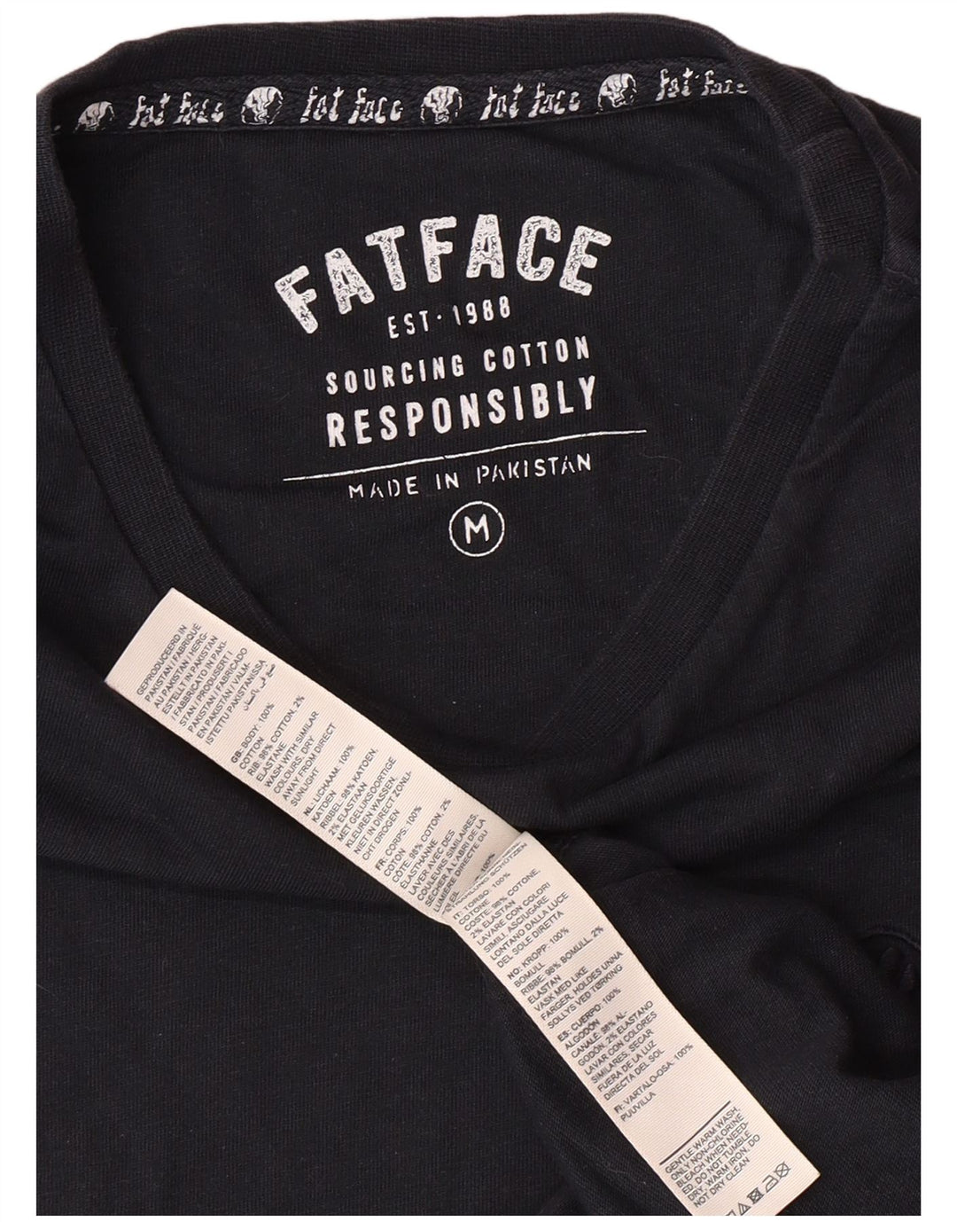 Ανδρικό T-Shirt FAT FACE Τοπ μεσαίο μπλε ναυτικό βαμβακερό