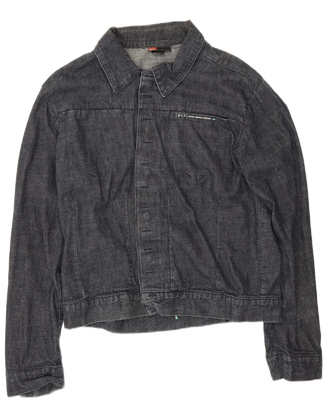 Diesel Ανδρικό Τζιν Μπουφάν UK 40 Large Navy Blue Cotton