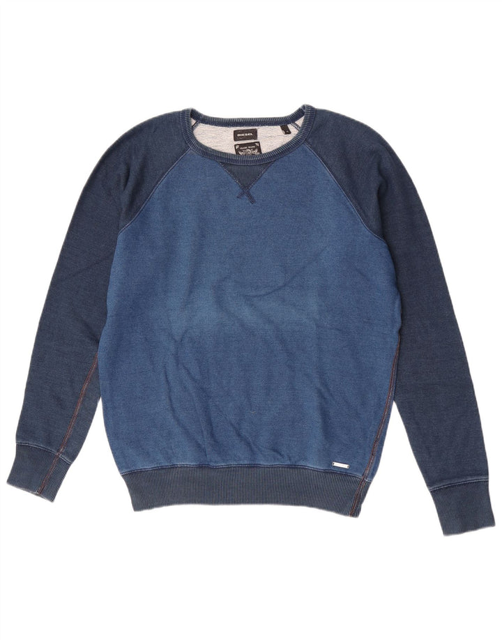 Ανδρικό φούτερ Diesel Jumper Μεσαίο μπλε χρώματος βαμβακερό