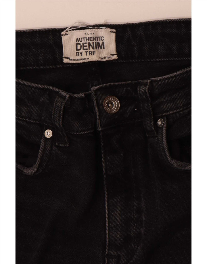 Zara Γυναικείο τζιν ίσιο ταλαιπωρημένο EU 38 Small W28 L26 Μαύρο