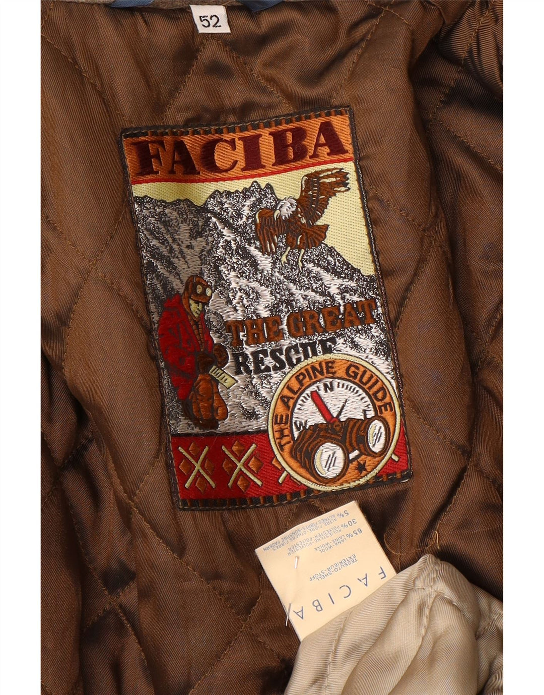 Ανδρικό πανωφόρι Faciba IT 52 XL Καφέ Μαλλί