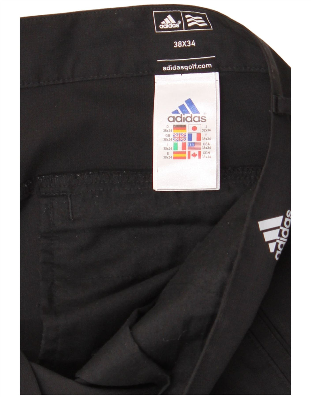 Ανδρικό ADIDAS Παντελόνι Chino ίσιο Adizero W38 L34 Μαύρο πολυεστέρα