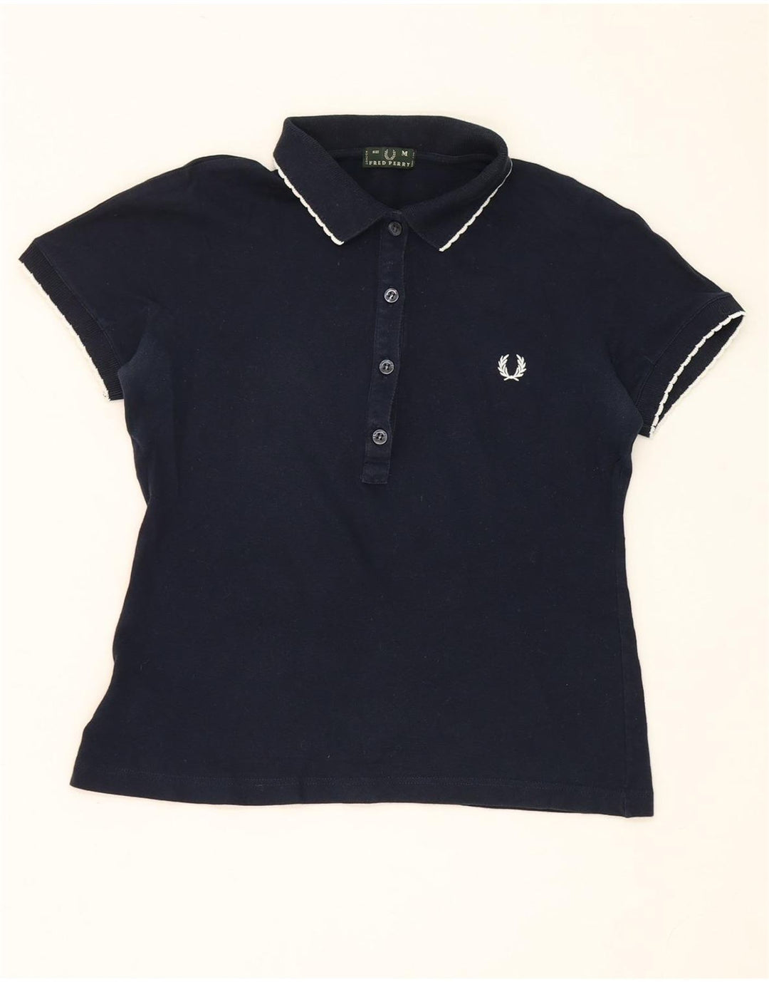 Fred Perry Γυναικείο πουκάμισο πόλο UK 12 Medium Navy Blue βαμβακερό