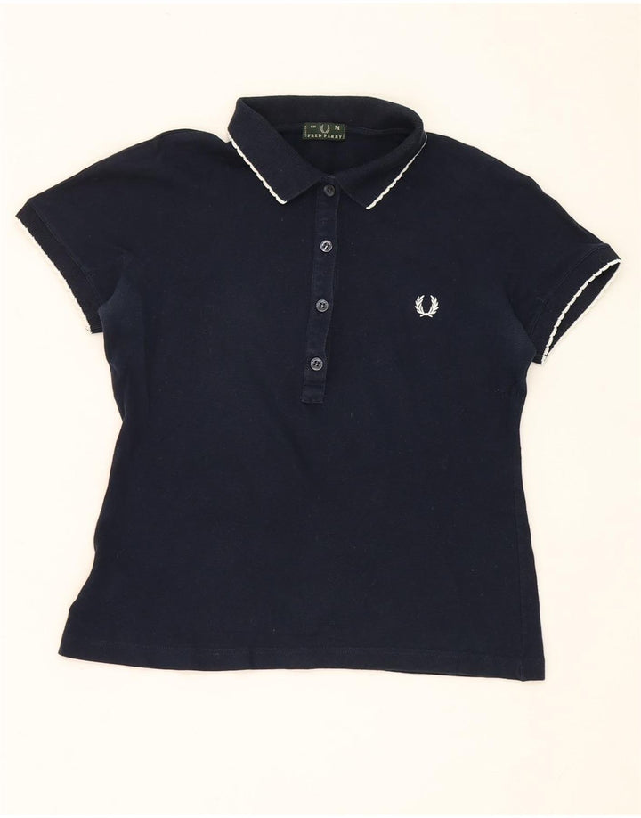 Fred Perry Γυναικείο πουκάμισο πόλο UK 12 Medium Navy Blue βαμβακερό